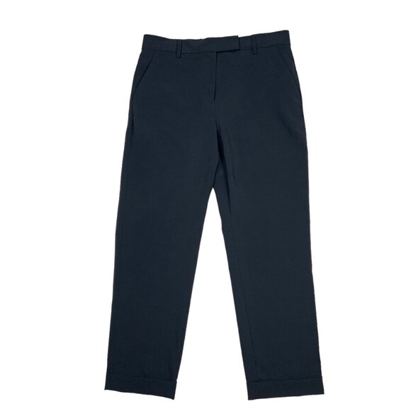 COS Cuffed Hem Trouser Pant 4 Blue Cropped Polyester High Rise - Picture 11 of 12
